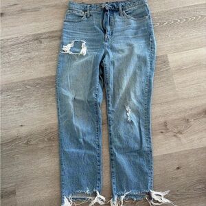 Madewell Distressed Straight Leg Jeans